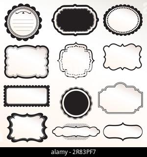 Vector Frame Set ornamentali decorazione vintage Illustrazione Vettoriale