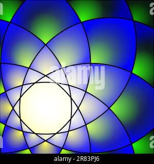 Immagine di una finestra in vetro colorato Illustrazione Vettoriale