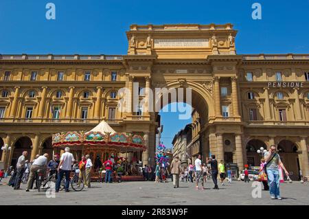 Firenze, Piazza della Repubblica, piazza della Repubblica, Toscana, Italia Foto Stock