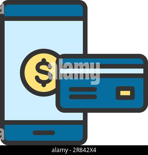 Immagine vettoriale icona pagamento senza contanti. Illustrazione Vettoriale