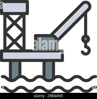 Immagine vettoriale icona piattaforma petrolifera. Illustrazione Vettoriale