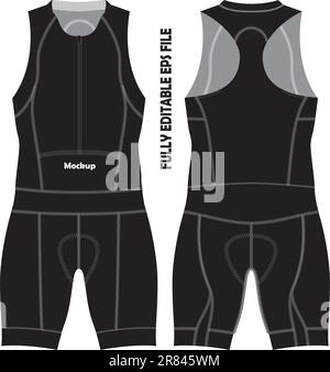 Ciclismo tuta senza maniche Mock up Illustrazione Vettoriale