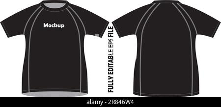 Uomini Ciclismo camicia Mock up Illustrazione Vettoriale