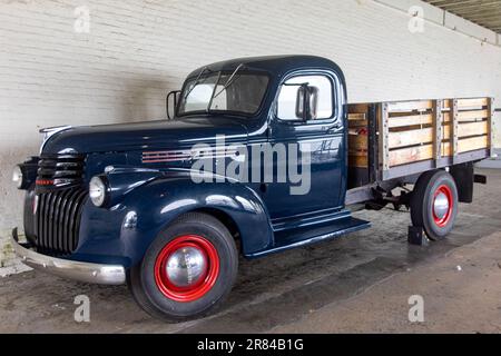 Pick-up Chevrolet utilizzato ad Alcatraz, la prigione federale di massima sicurezza di Alcatraz nella baia di San Francisco, nello stato della California. Foto Stock