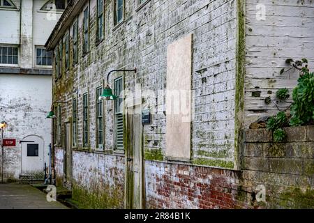 Ex edificio della prigione federale di massima sicurezza di Alcatraz nella baia di San Francisco, nello stato della California, Stati Uniti d'America. Foto Stock