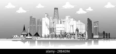 Illustrazione di Kham Fah Bangkok Illustrazione Vettoriale