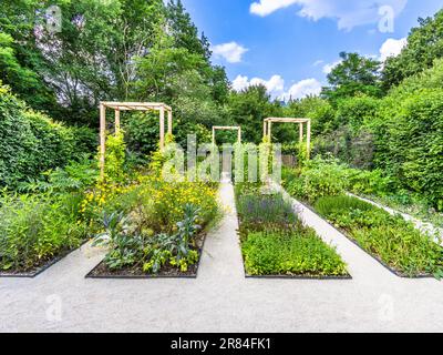 Mostra ornamentale 'le Jardin Patchwork' / 'The Patchwork Garden' al Domaine de Chaumont-sur-Loire, Loir-et-Cher (41), Francia. Foto Stock