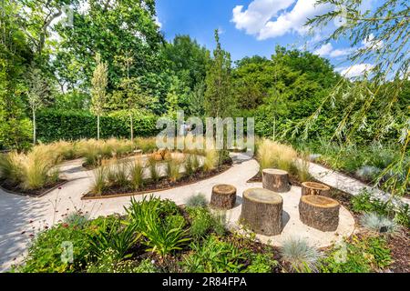 Esposizione ornamentale 'le Jardin des Chenes' / 'il Giardino di quercia' al Domaine de Chaumont-sur-Loire, Loir-et-Cher (41), Francia. Foto Stock