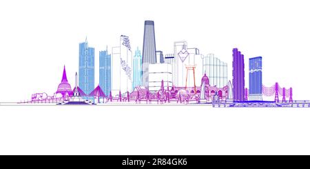 Illustrazione di Kham Fah Bangkok Illustrazione Vettoriale