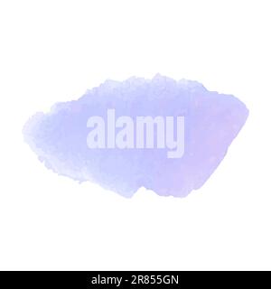 Colorazione acquerello isolata su sfondo bianco. Sfondo di colore sfocato. Colore spruzzi di acquerello su carta bianca. Elemento ART, cornice. Punto azzurro Illustrazione Vettoriale