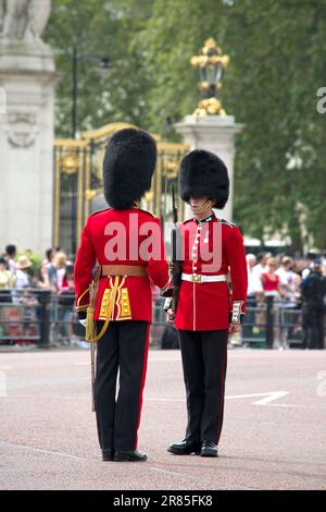 Grenadier Guards rivestimento del Mall Trooping il colore 2023 Foto Stock