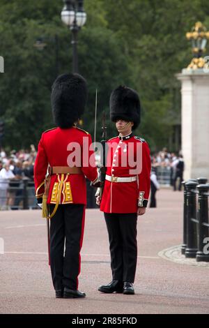 Grenadier Guards rivestimento del Mall Trooping il colore 2023 Foto Stock