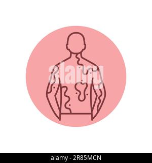 Icona linea nera Vitiligo. Malattie autoimmuni. Pittogramma per pagina web, app mobile, promo. Illustrazione Vettoriale