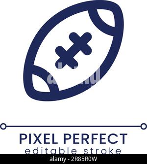 Icona dell'interfaccia utente lineare pixel Perfect football americano Illustrazione Vettoriale