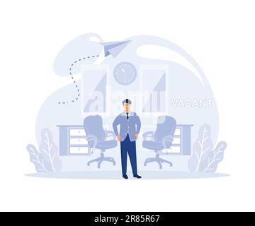 concetto di assunzione e reclutamento di affari, non abbastanza personale di abilità per riempire posti vacanti di lavoro, vettore piatto di illustrazione moderna Illustrazione Vettoriale