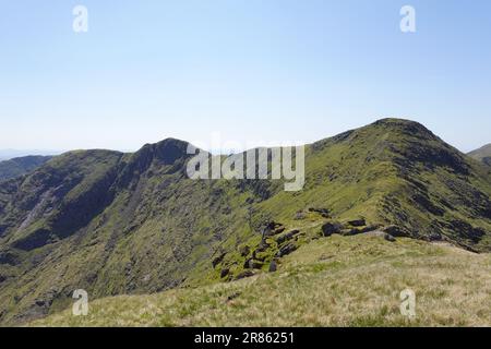 Il summit di Stob Diamh visto da Sron an Isean, Dalmally Horse Shoe, Scottish Highlands, Scozia Foto Stock