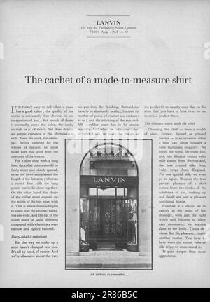 Lanvin pubblicità di moda maschile su una rivista 1978 Foto Stock