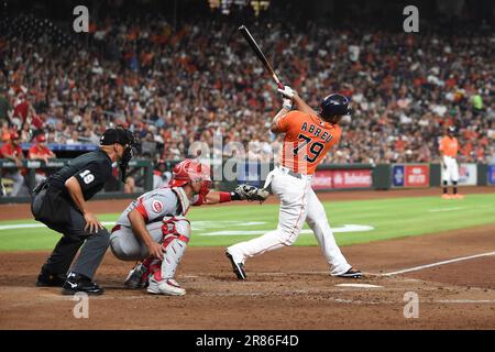 Houston Astros primo baseman Jose Abreu (79) in fondo al quarto inning durante il gioco di MLB interleague tra i Cincinnati Reds e l'ho Foto Stock