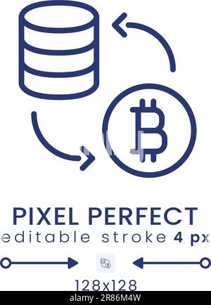 Icona desktop lineare di tokenizzazione Illustrazione Vettoriale