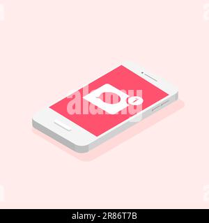 Notifiche di commenti tramite telefono e push. Più un nuovo commento. App social network e icona di notifica. Illustrazione isometrica vettoriale isolata. Illustrazione Vettoriale