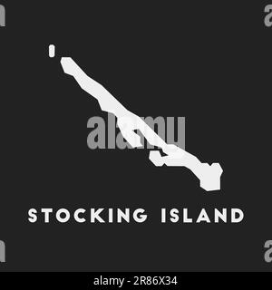 Icona di Stocking Island. Mappa su sfondo scuro. Elegante mappa Stocking Island con nome. Illustrazione vettoriale. Illustrazione Vettoriale