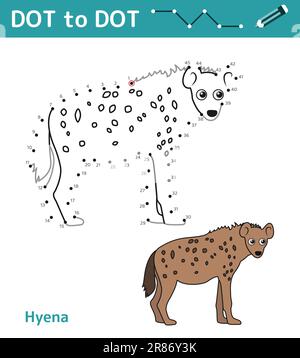 Numeri gioco punto a punto. Gioco di matematica per bambini. Illustrazione Vettoriale