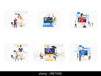 Set di formazione online Illustrazione Vettoriale