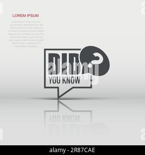 Sapevate icona in stile appartamento. Punto interrogativo illustrazione vettoriale bianco su sfondo isolato. Attenzione banner concetto di business. Illustrazione Vettoriale