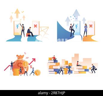 Gruppo di dipendenti che gestiscono le finanze Illustrazione Vettoriale