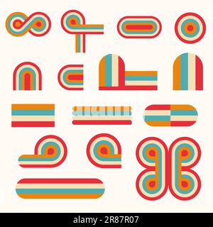 Stile vintage Hippy dallo stile rétro degli anni '70 Illustrazione Vettoriale