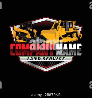 Logo Land Service o Land Clearing Company Illustrazione Vettoriale