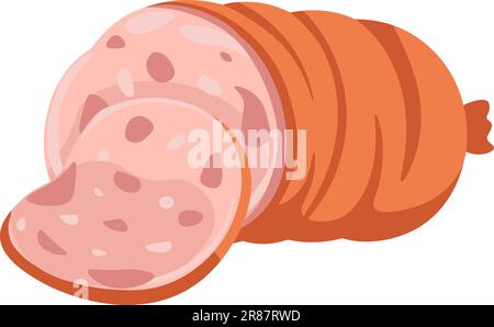 Prodotti a base di carne, salsicce di pollo, pasti e piatti Illustrazione Vettoriale