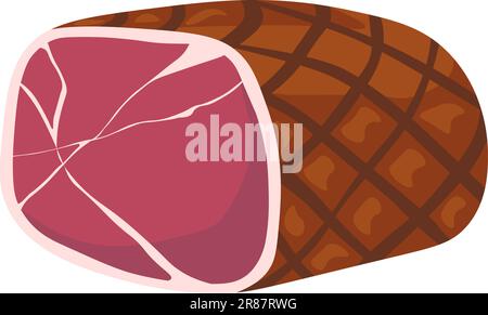 Prodotti a base di carne, prosciutto affumicato, maiale o bovino vettore Illustrazione Vettoriale