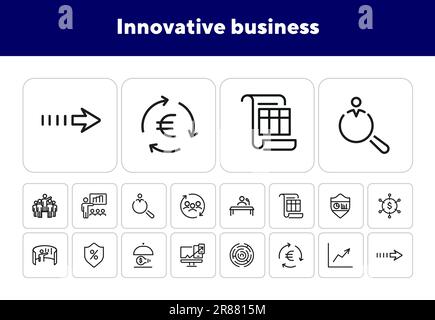 Icone aziendali innovative Illustrazione Vettoriale