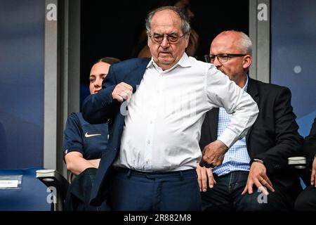 L'ex Presidente della Federazione Francese di Calcio (FFF) Noel LE GRAET durante la partita di calcio UEFA euro 2024, qualificatori europei, Gruppo B, tra Francia e Grecia il 19 giugno 2023 allo Stade de France a Saint-Denis, Francia Foto Stock