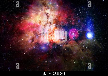 Spazio esterno, paesaggio cosmico. Nebulizzazione. Elementi di questa immagine forniti dalla NASA Foto Stock