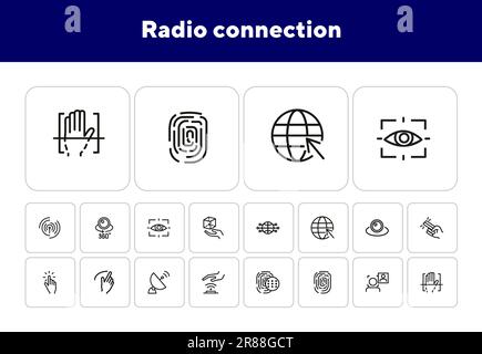 Icone di connessione radio Illustrazione Vettoriale