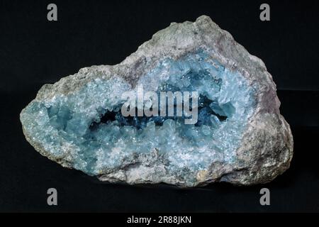 Minerale di cristallo di Celestine del Madagascar Foto Stock