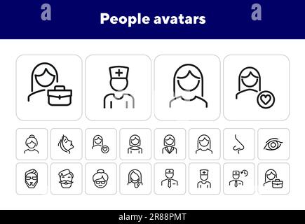 Icone degli avatar delle persone Illustrazione Vettoriale