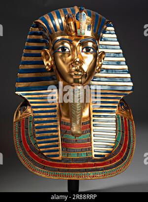 La maschera dorata di Tutankhamon in Egitto Foto Stock