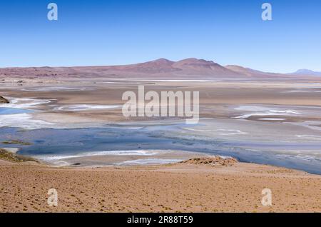 Viaggia attraverso il pittoresco paesaggio di Paso de Jama, uno dei passi di montagna più importanti tra Argentina e Cile; viaggia in Sud America Foto Stock