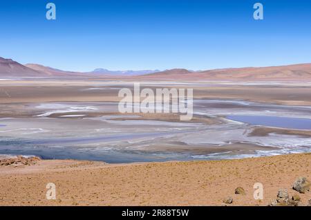 Viaggia attraverso il pittoresco paesaggio di Paso de Jama, uno dei passi di montagna più importanti tra Argentina e Cile; viaggia in Sud America Foto Stock