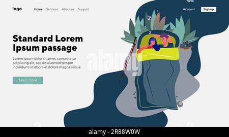 Coppia di turisti che dormono all'aperto Illustrazione Vettoriale