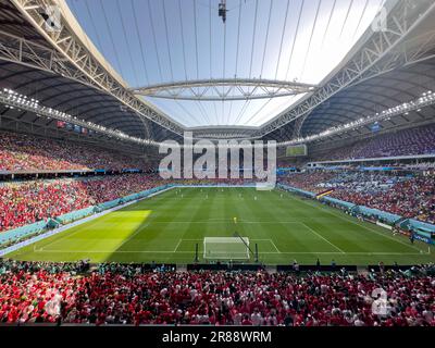 Wakra, Qatar - 14 dicembre 2022: Bellissimo stadio Janoub, stadio di calcio moderno per la Coppa del mondo FIFA 2022 Foto Stock