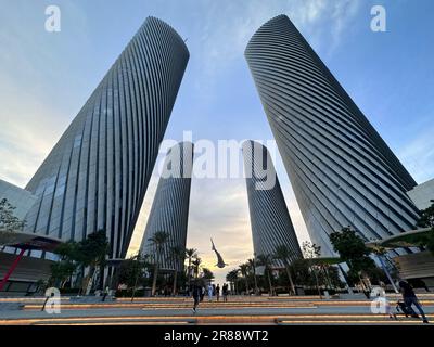Lusail Plaza 4 torre. Al Saad Tower Lusail boulevard di recente sviluppo città del Qatar Foto Stock