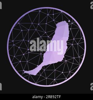 Icona Fuerteventura. Mappa poligonale vettoriale dell'isola. Icona di Fuerteventura in stile geometrico. Illustrazione Vettoriale