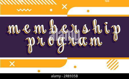 Banner promozionale colorato per il programma di adesione Illustrazione Vettoriale