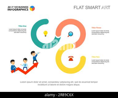 Modello di diapositiva di marketing per tre punti Illustrazione Vettoriale