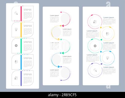 Obiettivi organizzativi insieme di modelli di progettazione di grafici infografici Illustrazione Vettoriale