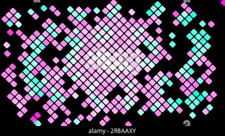 Multicolore sfondo astratto di piazze rosa viola, rombo, rettangoli piastrelle, mosaico con cuciture di energia magica brillante brillante brillante beef luminoso Illustrazione Vettoriale